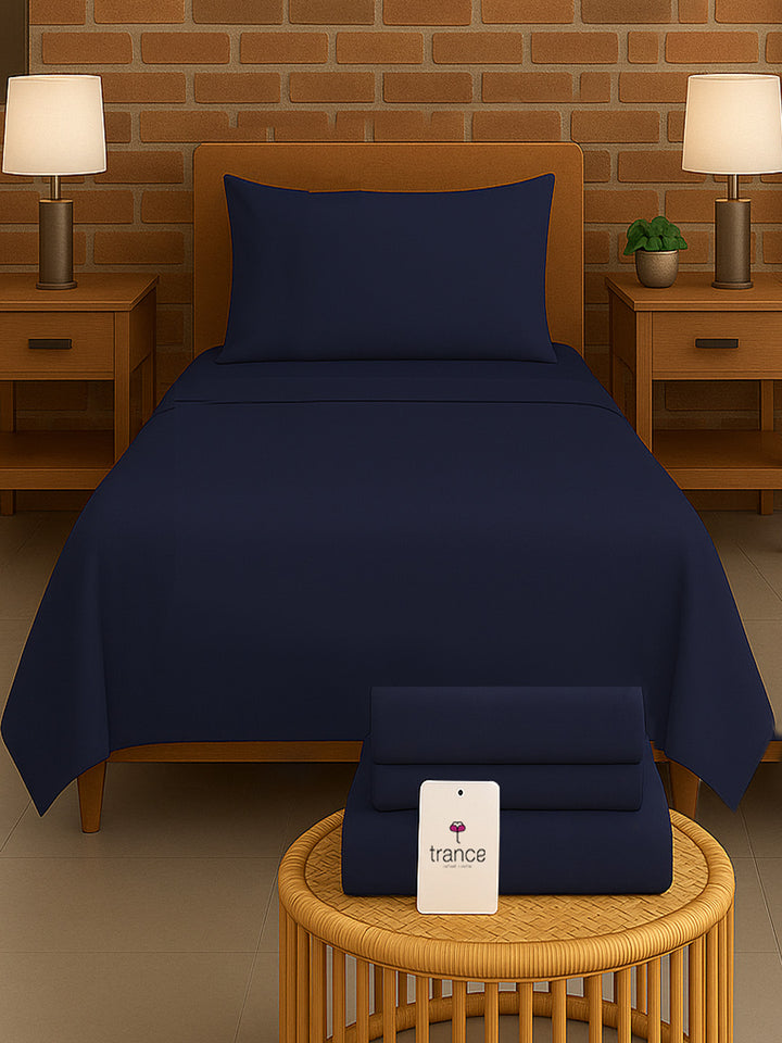 300TC Bamboo Weave Flat Bedsheet with Pillow Covers