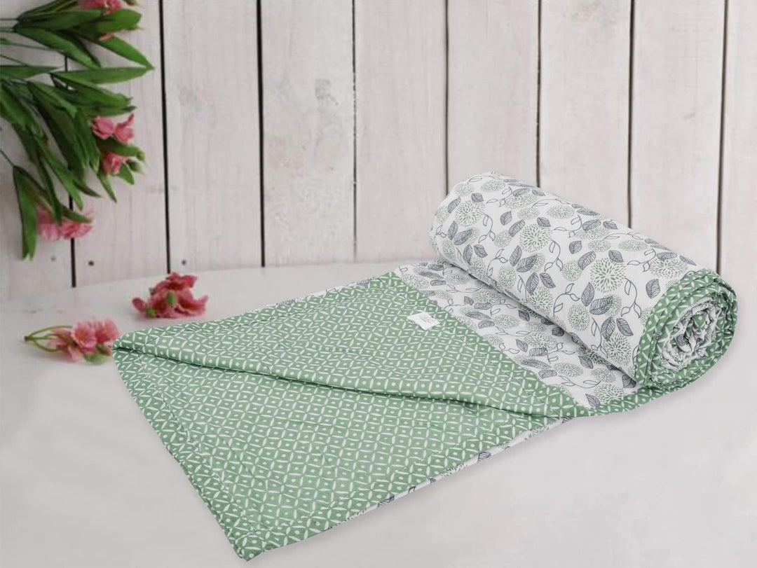 Lightweight Cotton Baby Dohar (Soft Leaves)