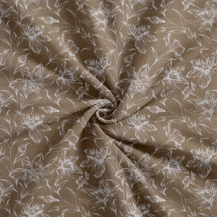 100% Cotton 144TC Printed Fitted Bedsheet with Pillow Covers - Serenity collection