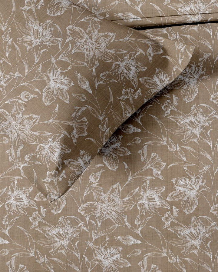 100% Cotton 144TC Printed Fitted Bedsheet with Pillow Covers - Serenity collection
