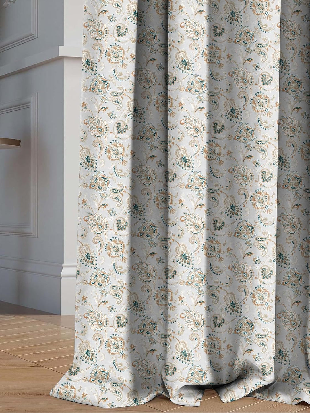 100% Polyester Floral Printed Dimout Curtain - Pastel