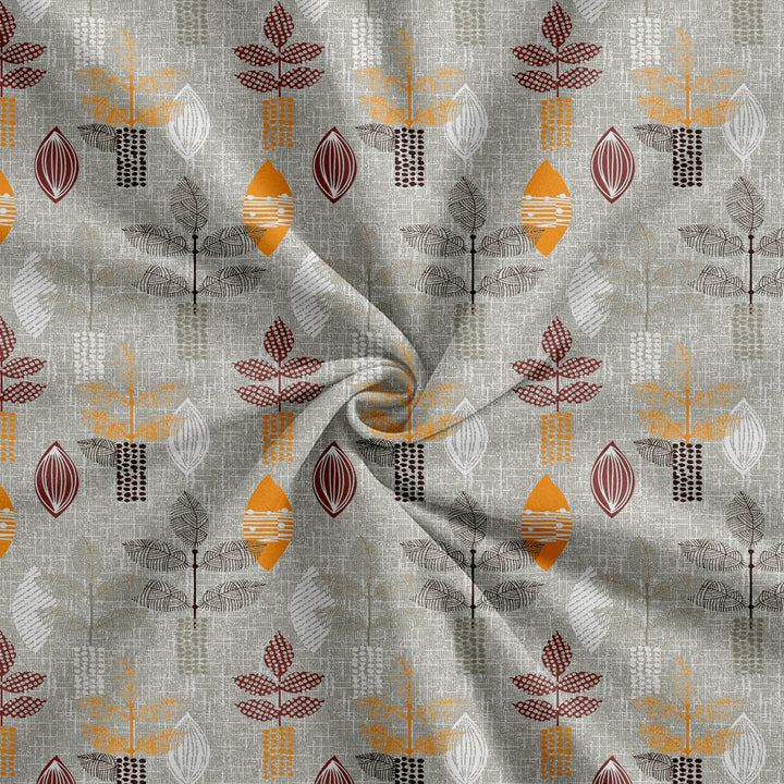 Cotton Printed Flat Bedsheet with Pillow Covers (Textured Leaves 100% Cotton & 144 TC)