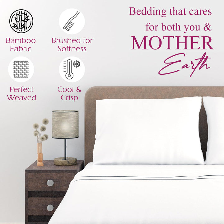 300TC Bamboo Weave Flat Bedsheet with Pillow Covers