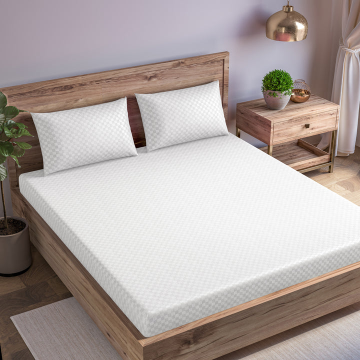 300TC 100% Cotton Jacquard Weave Flat Bedsheet with Pillow Covers
