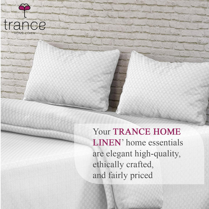 300TC 100% Cotton Jacquard Weave Fitted Bedsheet with Pillow Covers - White