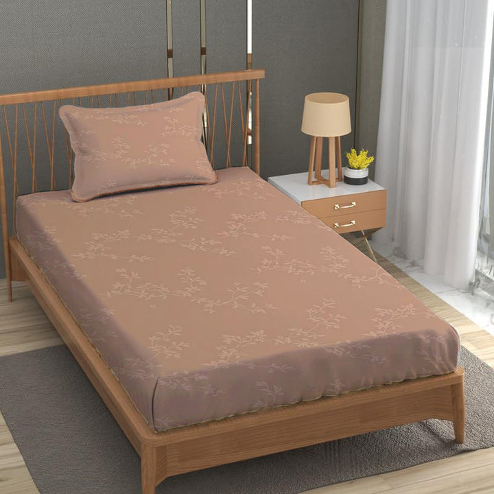 100% Egyptian Cotton 300TC Long Staple Jacquard Weave Fitted Bed Sheet with Pillow Covers