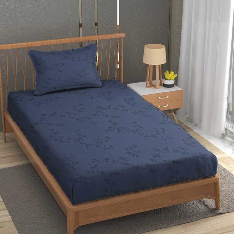 100% Egyptian Cotton 300TC Long Staple Jacquard Weave Fitted Bed Sheet with Pillow Covers