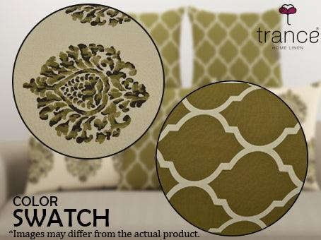 Cotton Cushion Covers for Sofa and Diwan Pillow Covers (Damask & Dori Forest Green & Set of 5) - Trance Home Linen