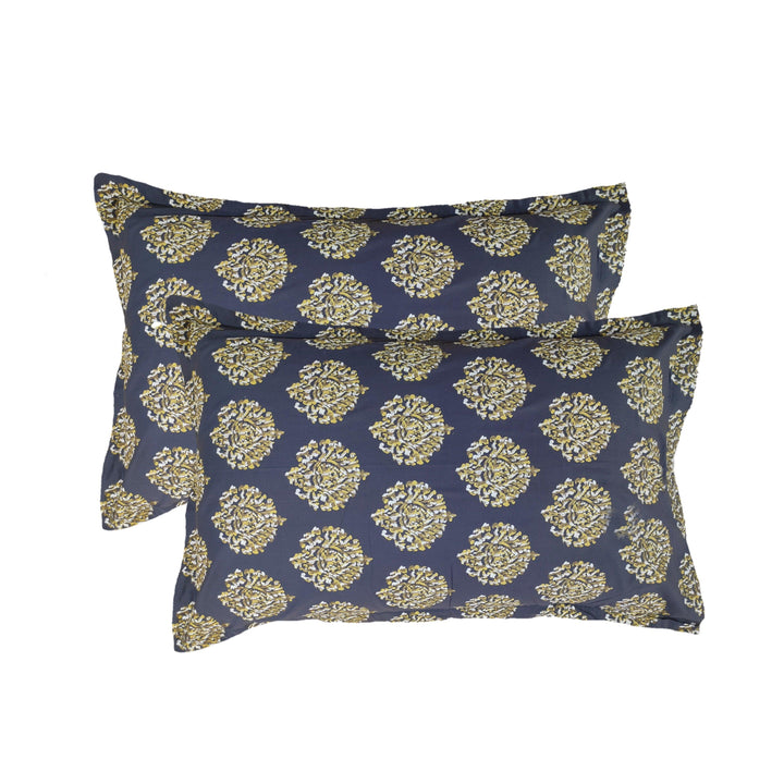 Cotton Printed Pillow Covers (Damask & Pack of 2 100% Cotton) - Trance Home Linen