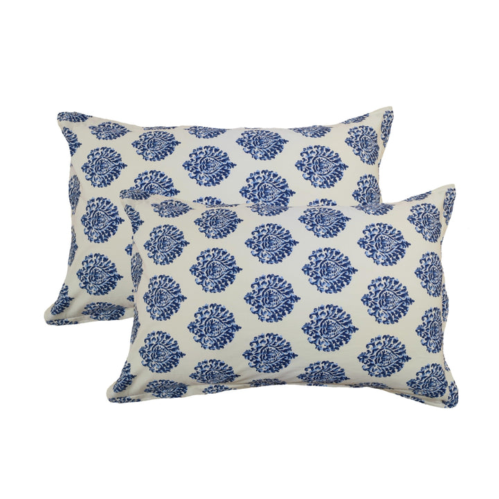 Cotton Printed Pillow Covers (Damask & Pack of 2 100% Cotton) - Trance Home Linen