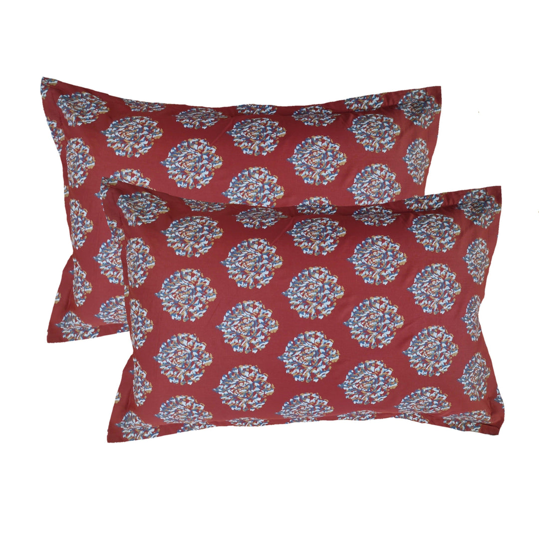 Cotton Printed Pillow Covers (Damask & Pack of 2 100% Cotton) - Trance Home Linen