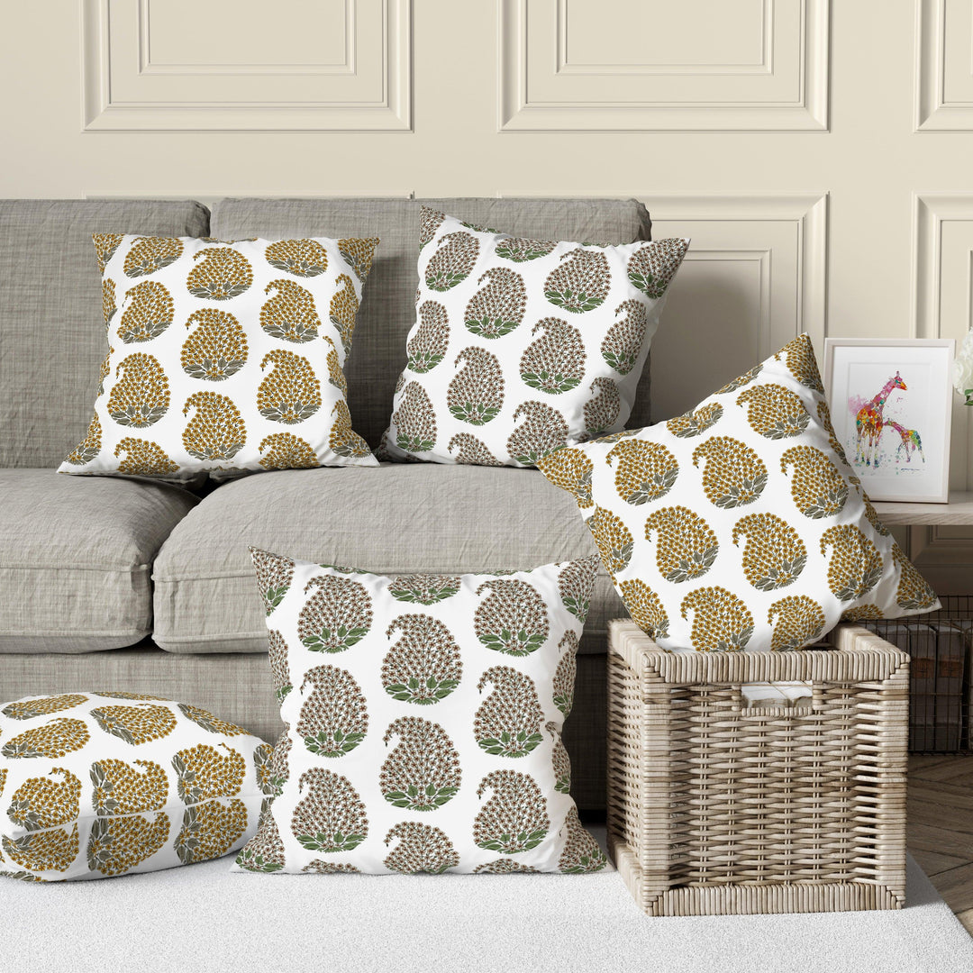 Premium thick Duck Cotton Printed Cushion Covers (Set of 5) - Trance Home Linen