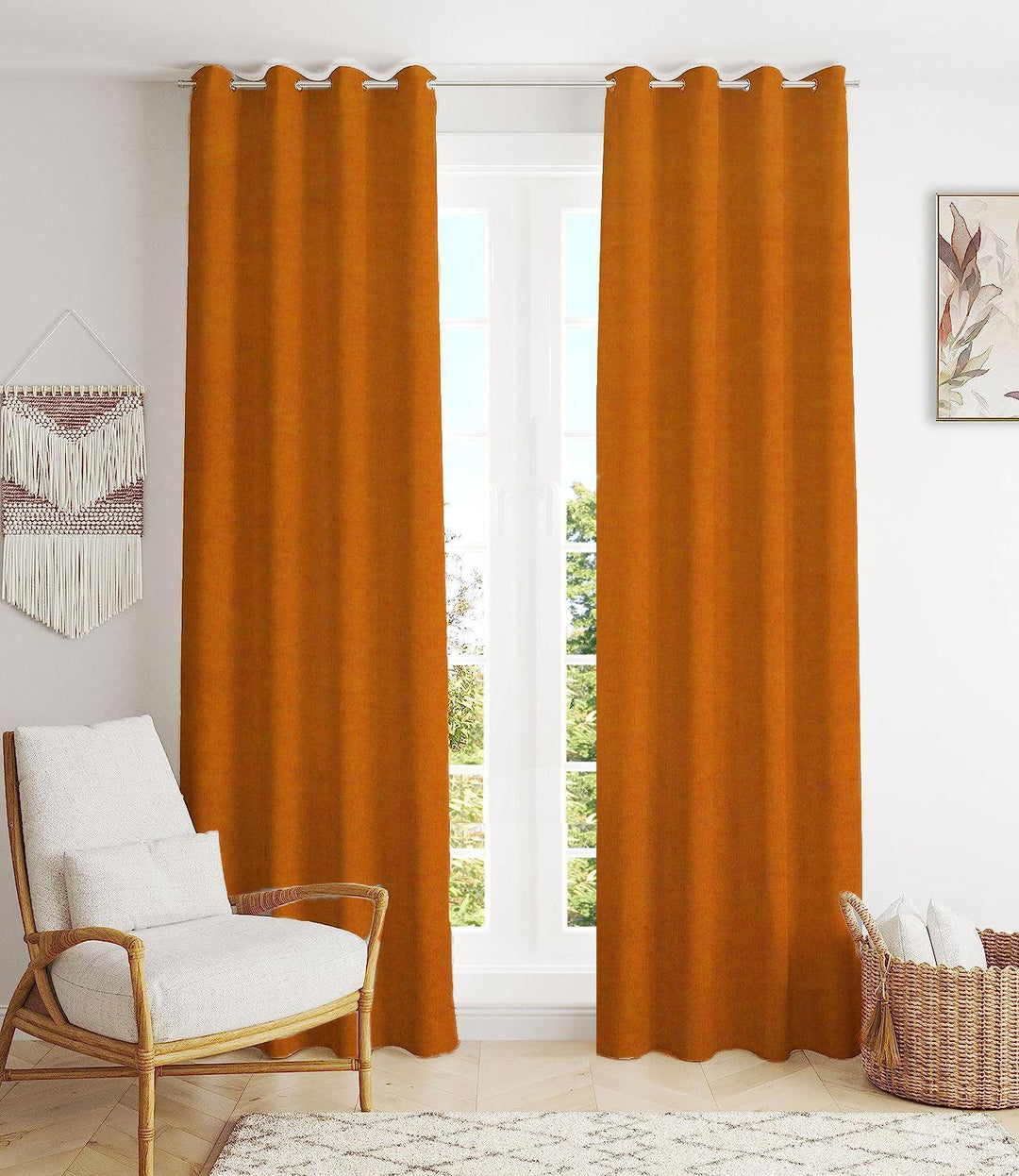 Duck Cotton Plain Curtains (Pack of 2 & 100% Cotton) - Trance Home Linen