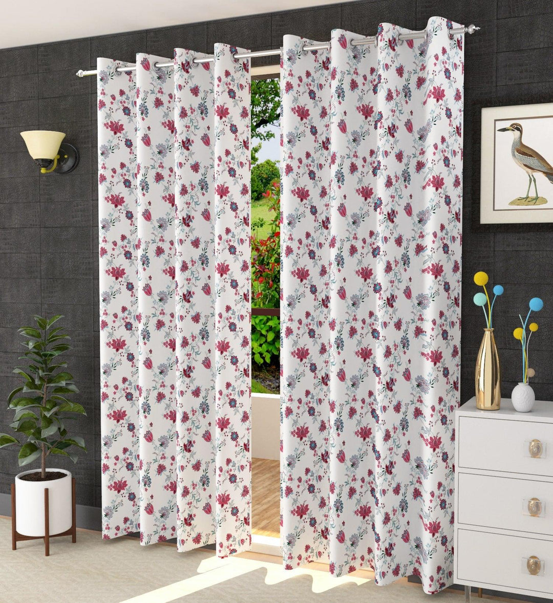 Duck Cotton Printed Curtains (Pack of 2 & 100% Cotton) - Trance Home Linen