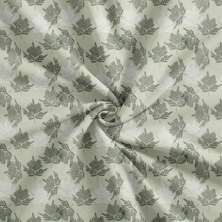 Cotton Printed Fitted Bedsheet with Pillow Covers (Ferns Paradise 100% Cotton &144 TC)