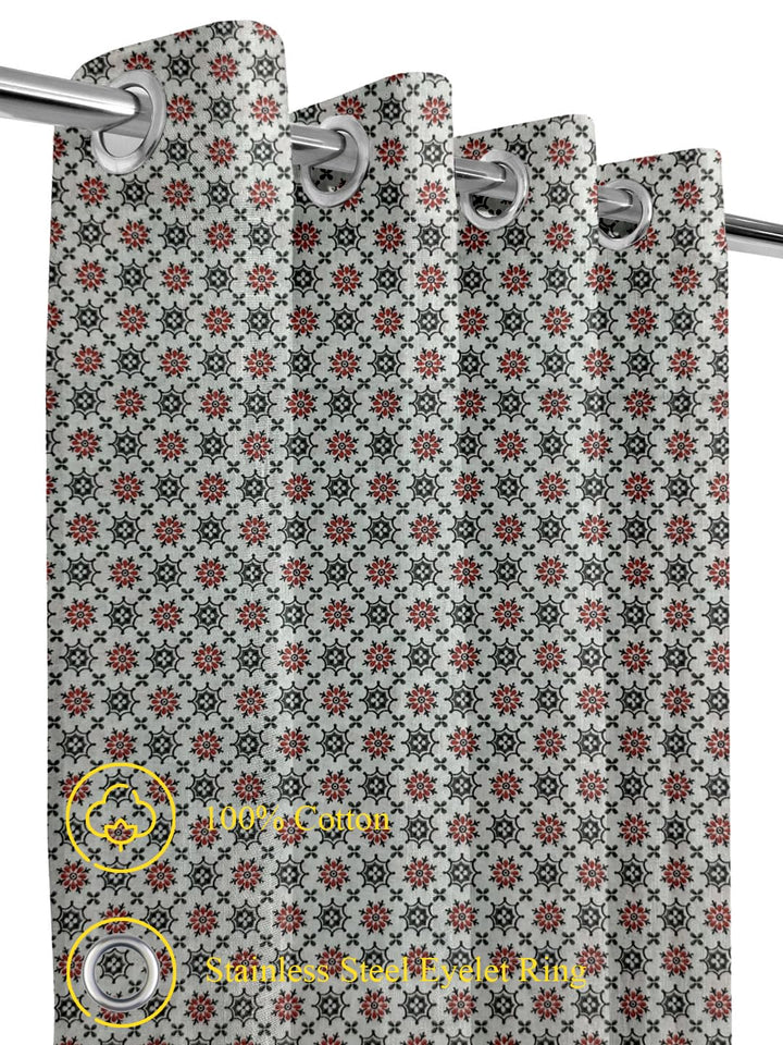 Lightweight Cotton Voile Curtains (Firdaus Red)