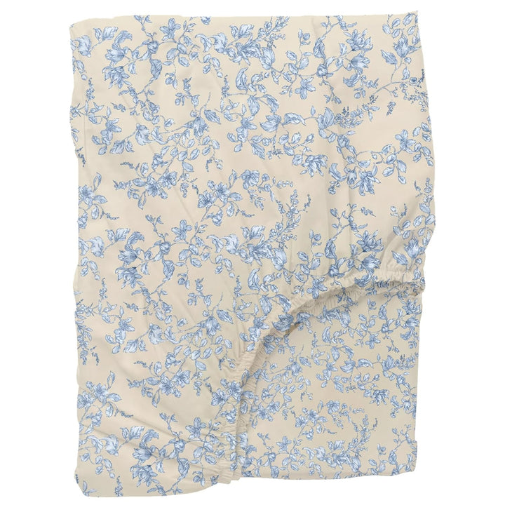 100% Cotton 210 TC Cotton Printed Fitted Bedsheet with Pillow Covers - Grape Vine