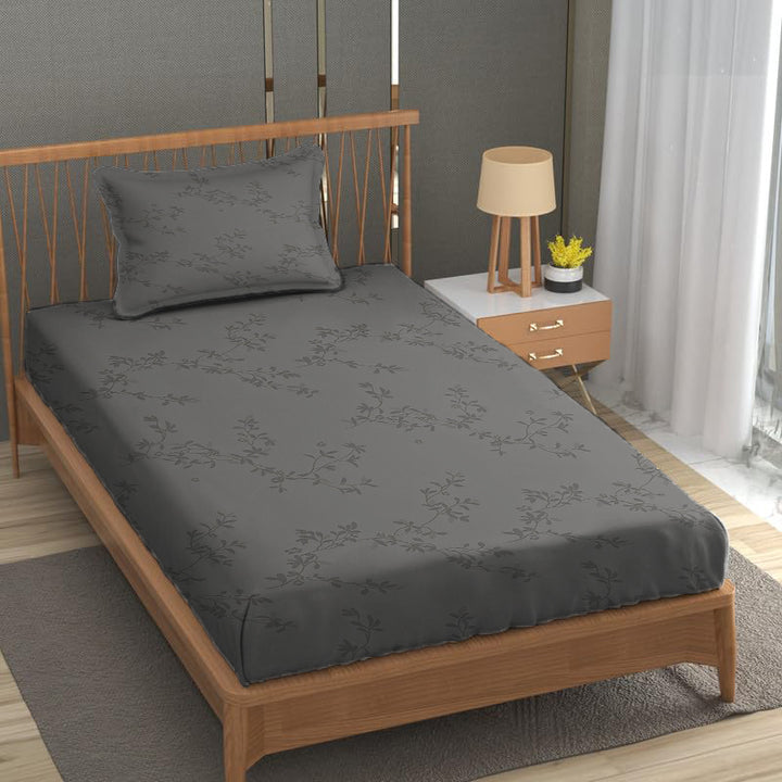 100% Egyptian Cotton 300TC Long Staple Jacquard Weave Fitted Bed Sheet with Pillow Covers