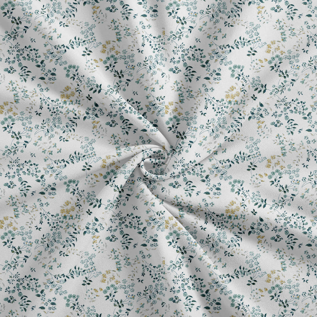 100% Cotton 210 TC Cotton Printed Fitted Bedsheet with Pillow Covers - Daisy Shower