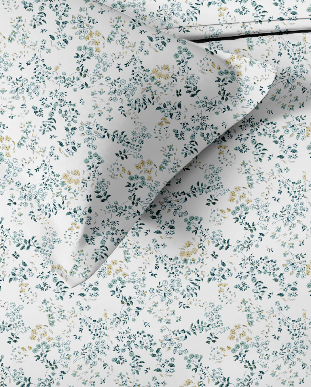 100% Cotton 210 TC Cotton Printed Fitted Bedsheet with Pillow Covers - Daisy Shower