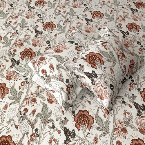 100% Cotton Printed Flat Bedsheet with Pillow Cover - (Malhaar  Collection 100% Cotton 180TC)