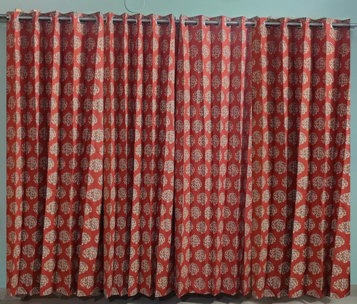 Lightweight Cotton Voile Curtains (Clay Red)