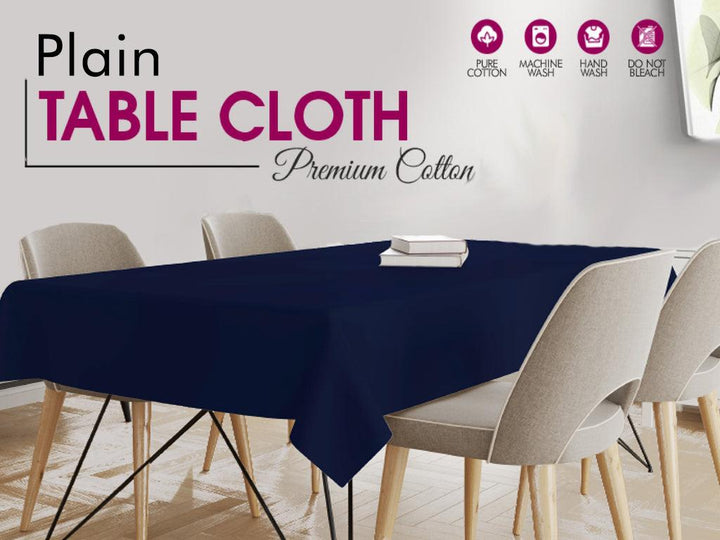 Premium Cotton Plain Rectangular Dining Table Cloth - Trance Home Linen