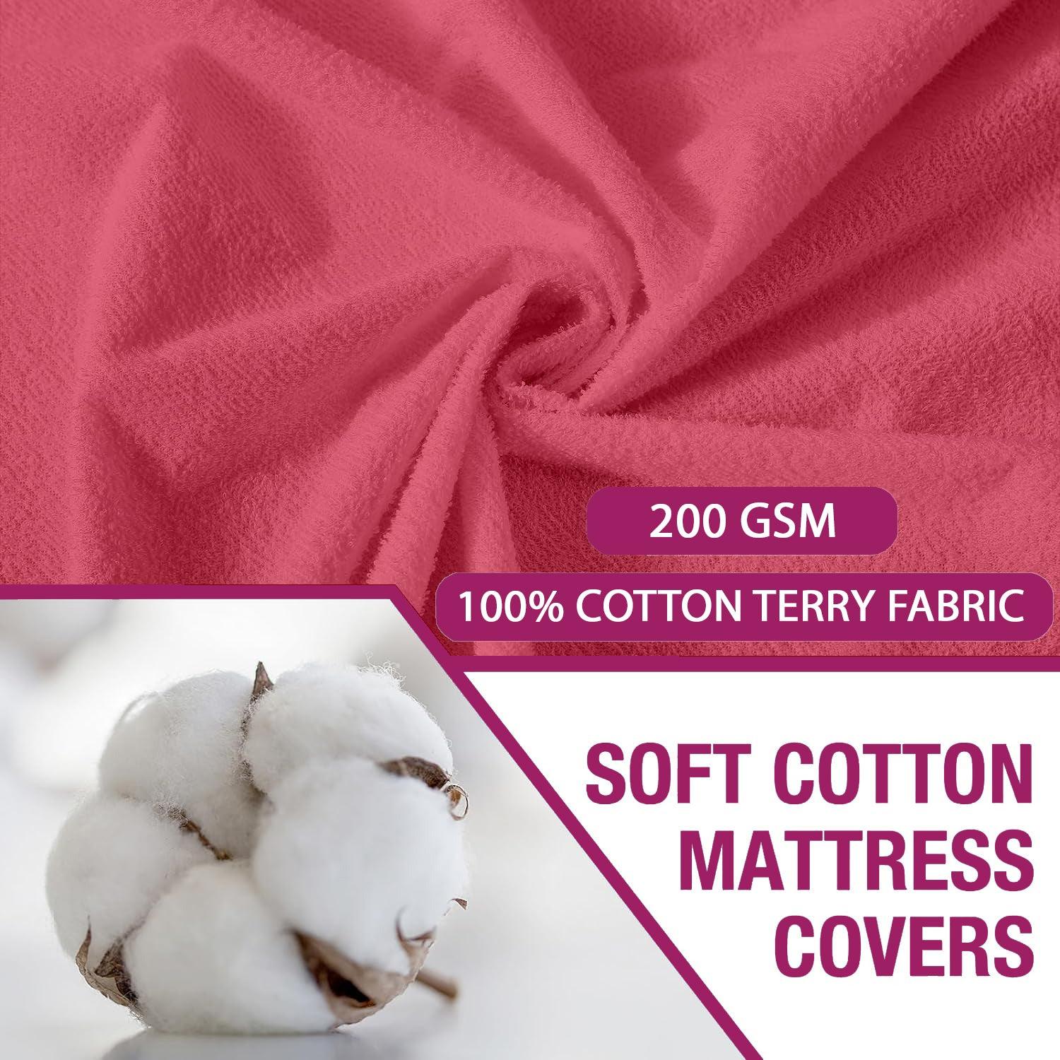 Terry Elastic Premium Cotton Terry Elasticated Fitted Style Waterproof Mattress Prot ...