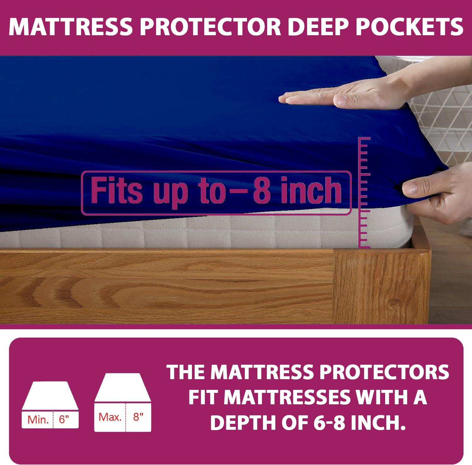 Terry Elastic Premium Cotton Terry Elasticated Fitted Style Waterproof Mattress Prot ...