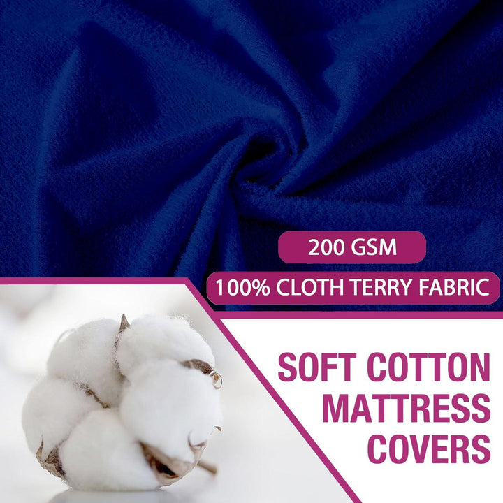 Premium Cotton Terry Elasticated King Size Fitted Style Waterproof Mattress Protector - Trance Home Linen