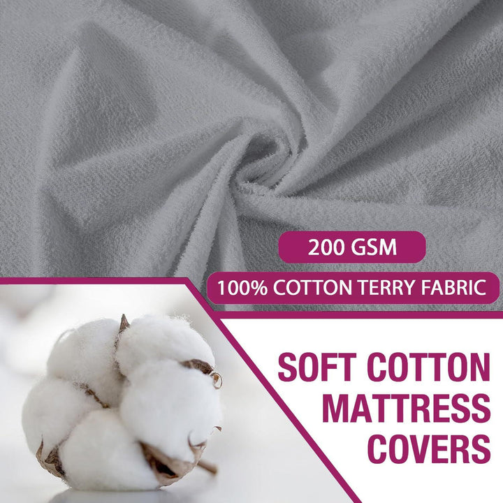 Premium Cotton Terry Elasticated King Size Fitted Style Waterproof Mattress Protector - Trance Home Linen