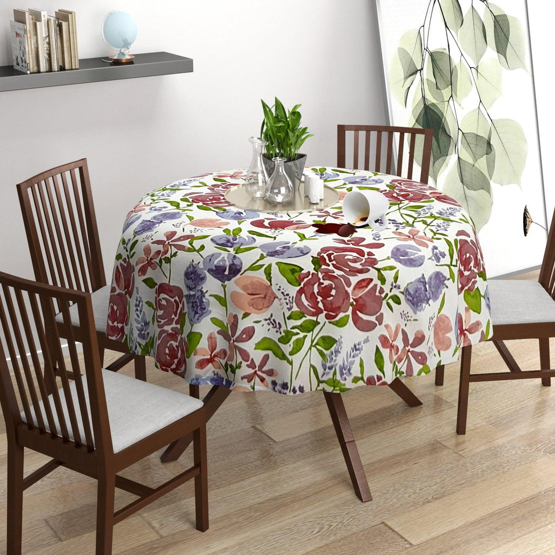 Premium Cotton Waterproof Circular Dining Table Cloth - Trance Home Linen