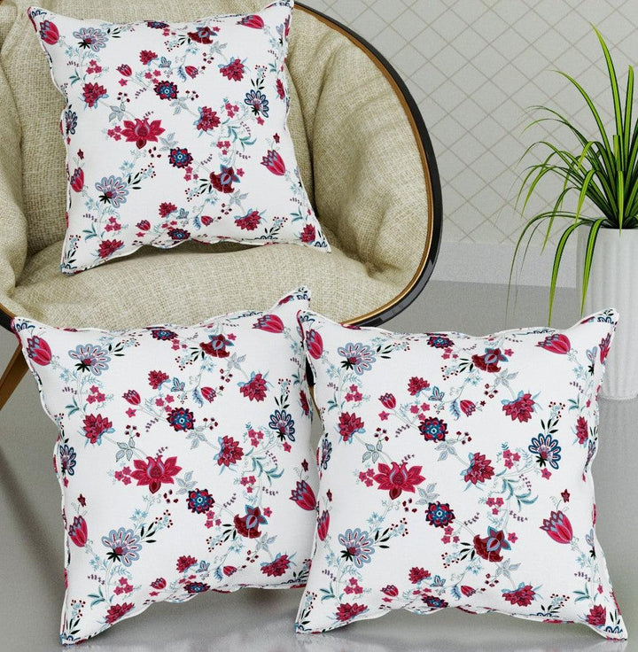 Premium thick Duck Cotton Cushion Pillow Covers for Sofa and Diwan - Set of 3) - Trance Home Linen