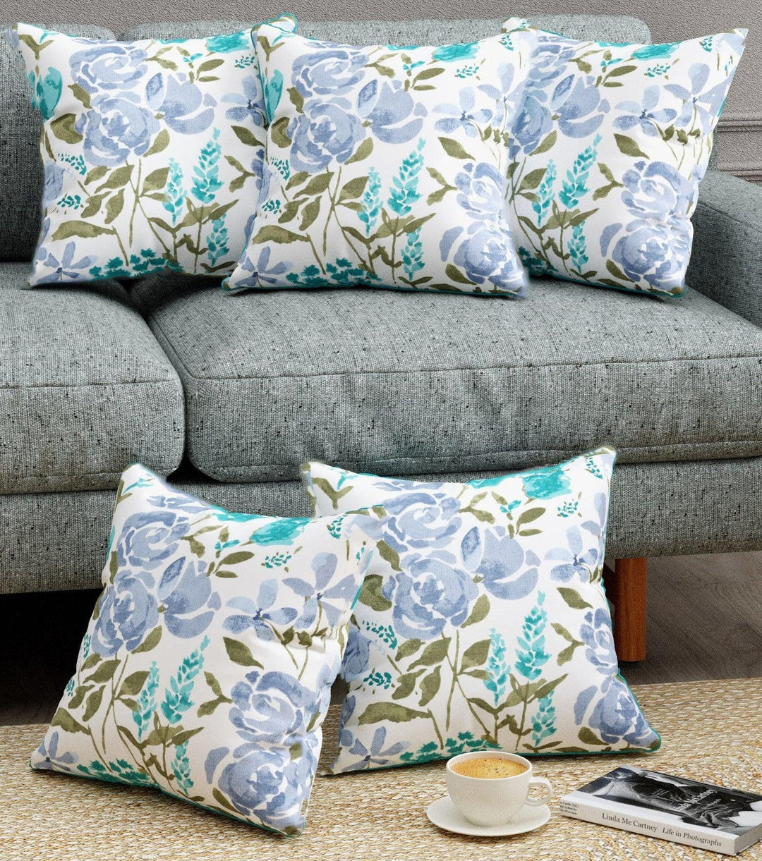 Premium thick Duck Cotton Printed Cushion Covers (Set of 5) - Trance Home Linen