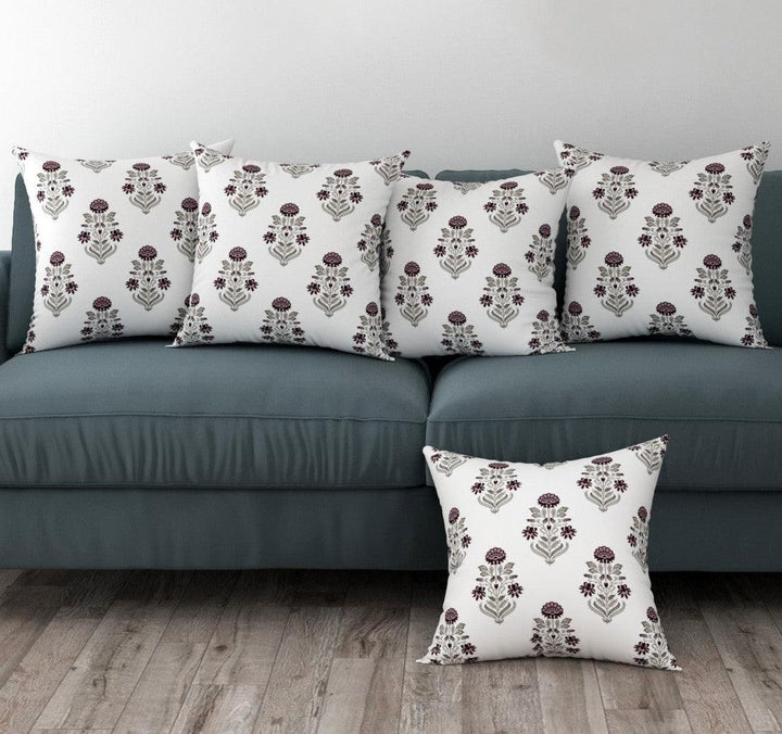 Premium thick Duck Cotton Printed Cushion Covers (Set of 5) - Trance Home Linen