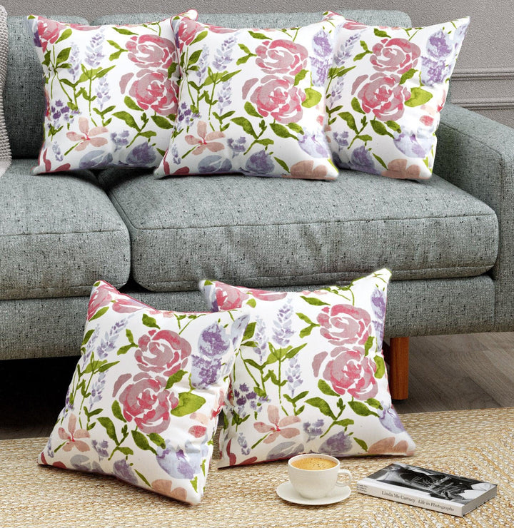 Premium thick Duck Cotton Printed Cushion Covers (Set of 5) - Trance Home Linen