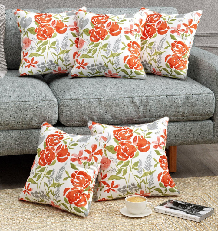 Premium thick Duck Cotton Printed Cushion Covers (Set of 5) - Trance Home Linen