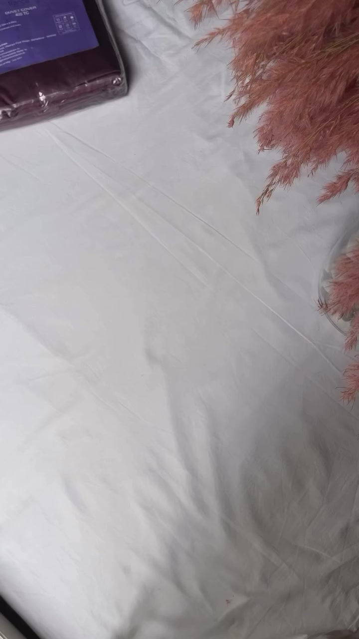 400TC Cotton Solid Plain Duvet Covers - Plum