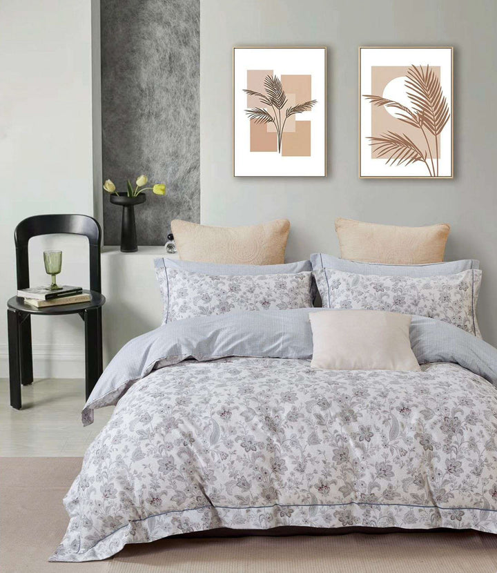 100% Cotton 180TC Printed Flat Bedsheet with Pillow Covers