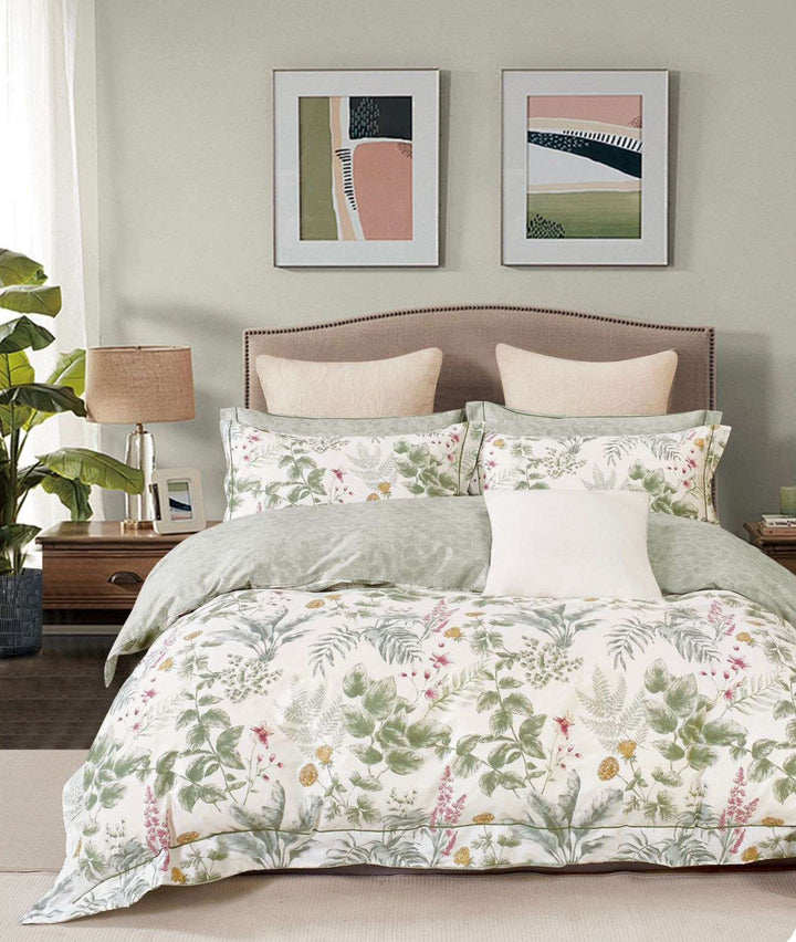 100% Cotton 180TC Printed Flat Bedsheet with Pillow Covers