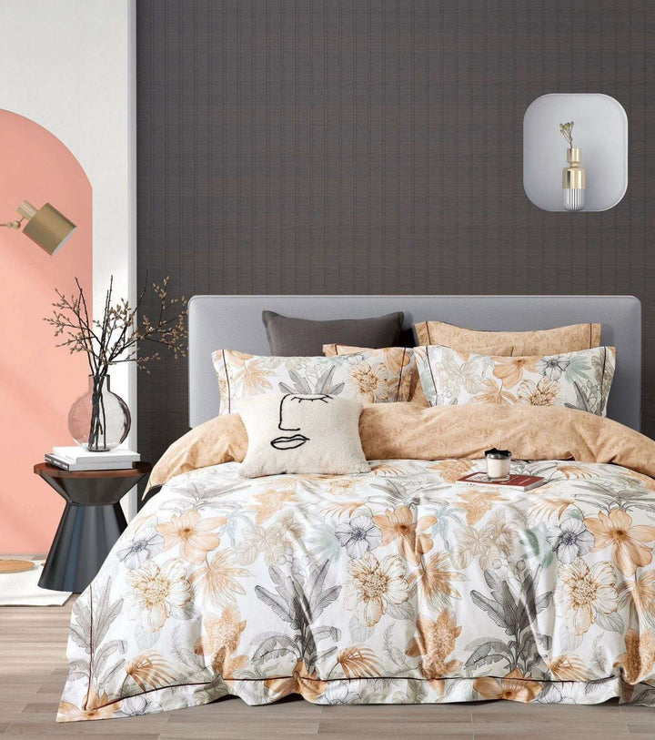 100% Cotton 180TC Printed Flat Bedsheet with  Pillow Covers