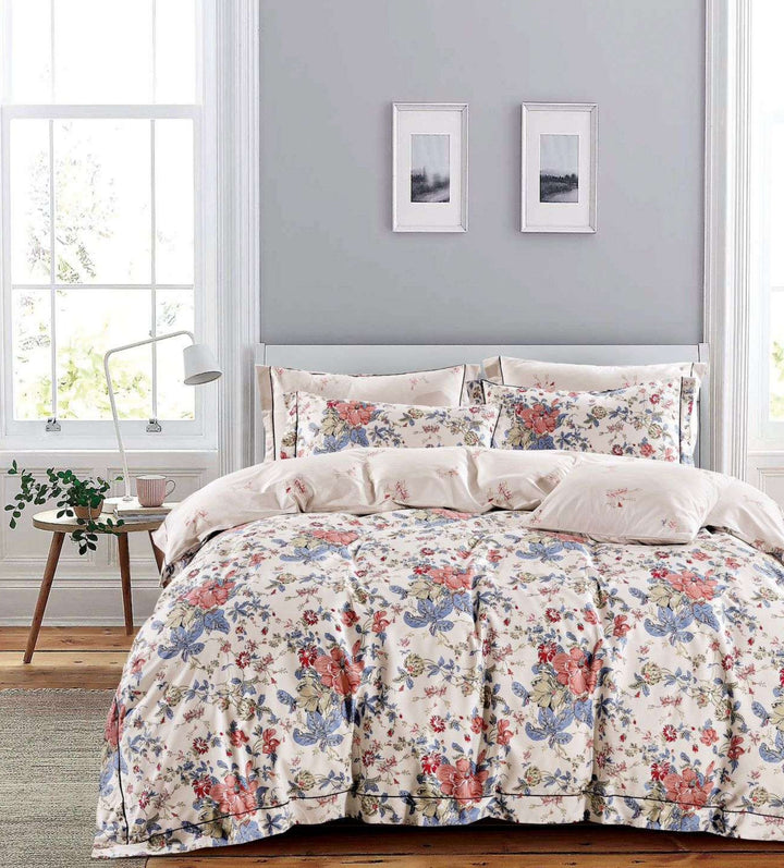 100% Cotton 180TC Printed Flat Bedsheet with  Pillow Covers