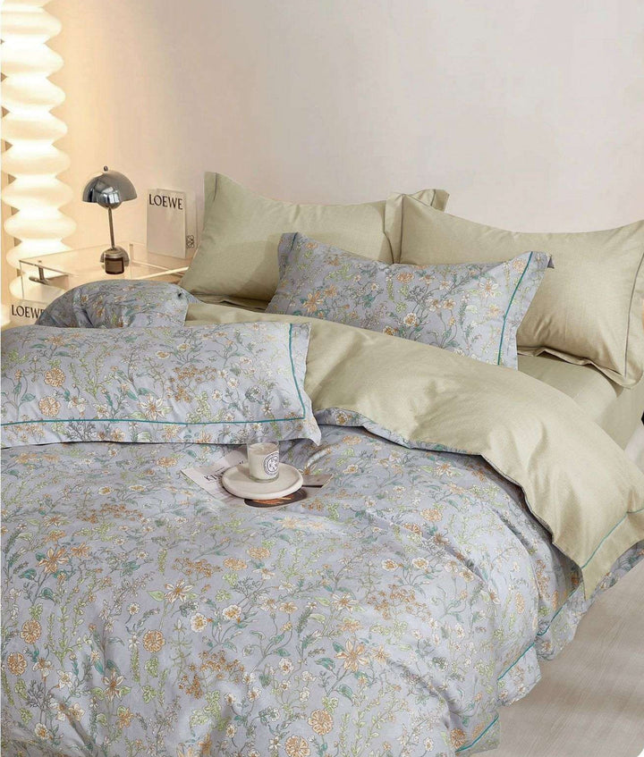 100% Cotton 180TC Printed Flat Bedsheet with  Pillow Covers