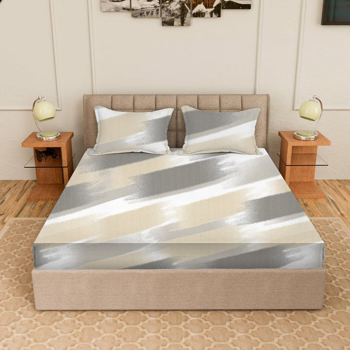 100% Cotton 180TC Printed Flat Bedsheet with Pillow Covers