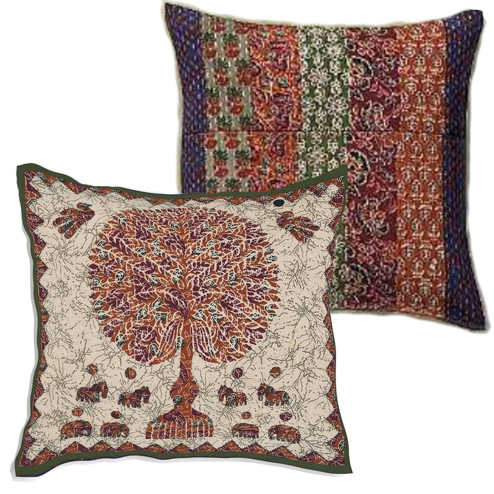 Cotton  Printed 8 Pcs Diwan Set (100% Cotton & 108 TC) Tree of Life Collection Hand Block Jaipuri Printed Diwan Set