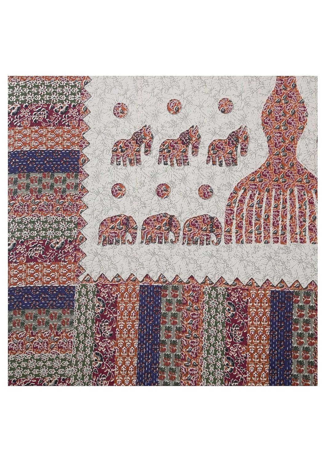 Cotton  Printed 8 Pcs Diwan Set (100% Cotton & 108 TC) Tree of Life Collection Hand Block Jaipuri Printed Diwan Set