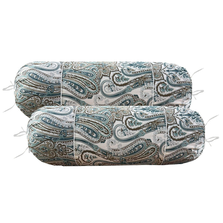 100% Cotton Printed Pipe-In Bolster Covers - Pack of 2 - Trance Home Linen