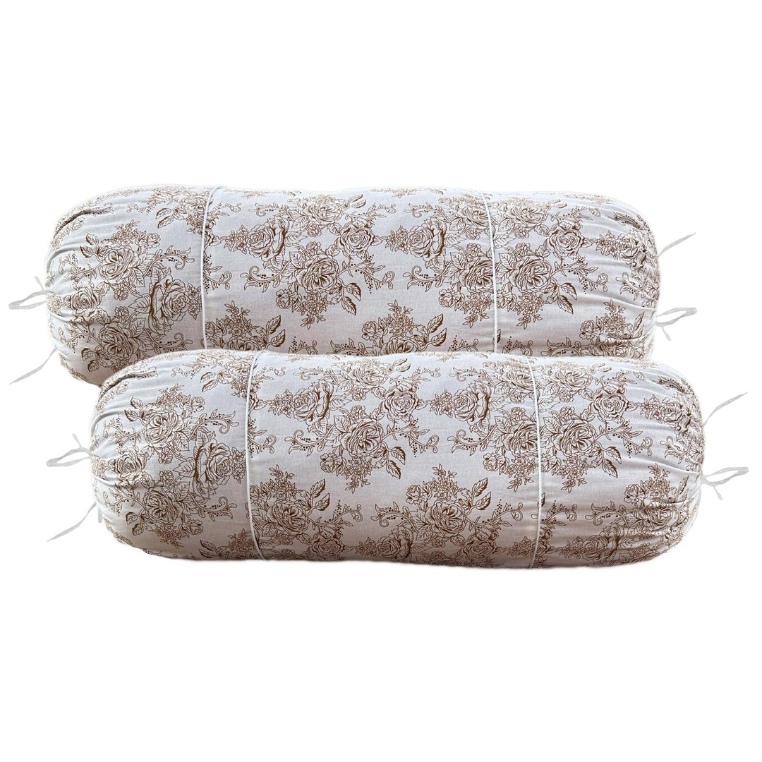 100% Cotton Printed Pipe-In Bolster Covers - Pack of 2 - Trance Home Linen