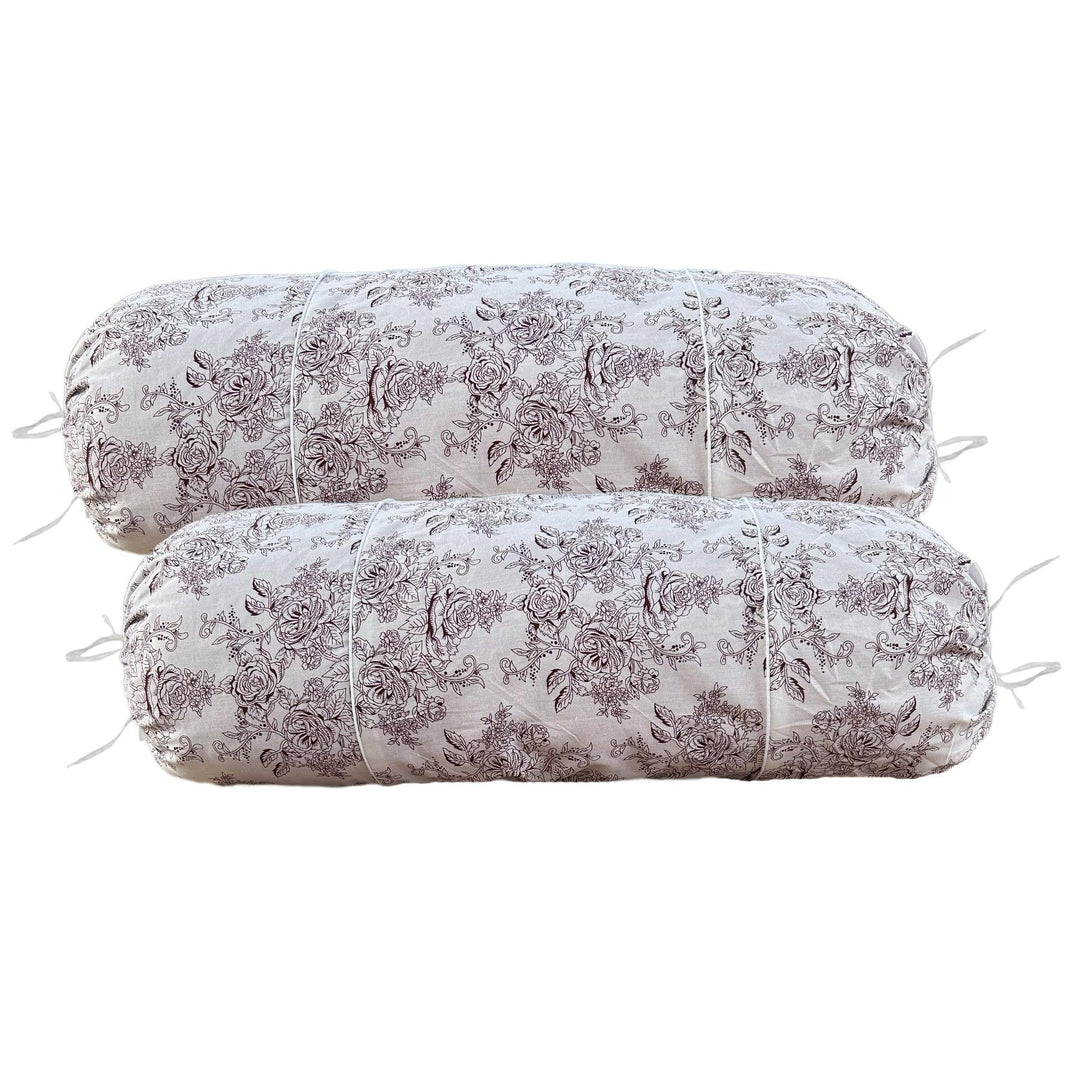 100% Cotton Printed Pipe-In Bolster Covers - Pack of 2 - Trance Home Linen