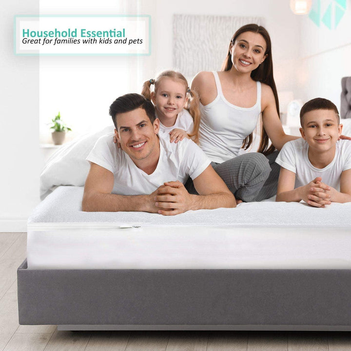 Waterproof-ZIPPERED-ENCASED-Mattress-Protector-CORAL